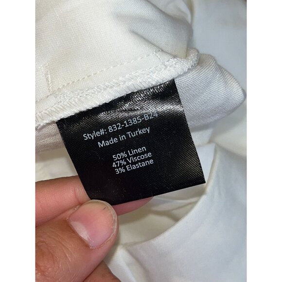 Jenni Kayne Riley Linen Blend Pleated Front Relaxed Fit Trouser Pants White Sz 4 - Picture 12 of 13